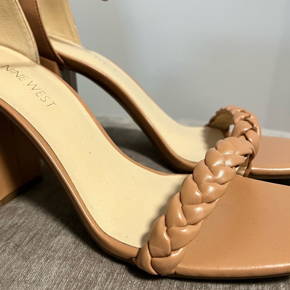 Nine West Block Heels With Square Toe- Shade: Nude - image 4
